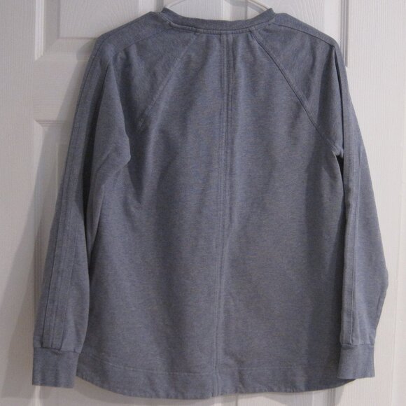 Athleta Farallon Swing Sweatshirt Size S Heathered Light Blue Cotton Crewneck - Picture 3 of 8